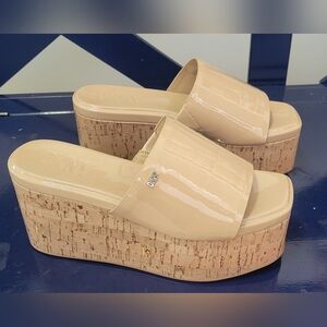 DKNY Women's Cream Platform Sandals